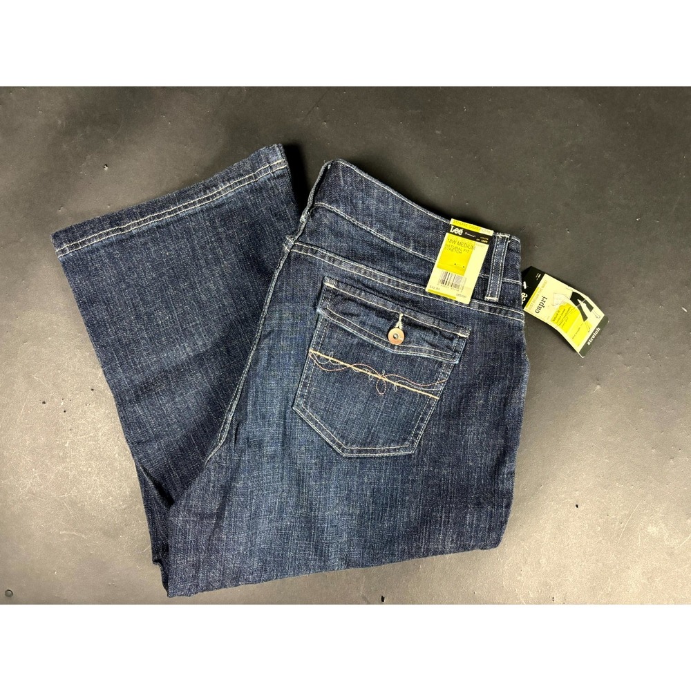 NWT Lee Capri Jeans Womens 18W Blue Cotton Straight Natural Fit Just